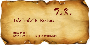 Török Kolos névjegykártya