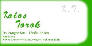 kolos torok business card